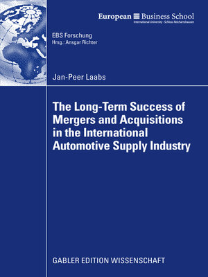 cover image of The Long-Term Success of Mergers and Acquisitions in the International Automotive Supply Industry